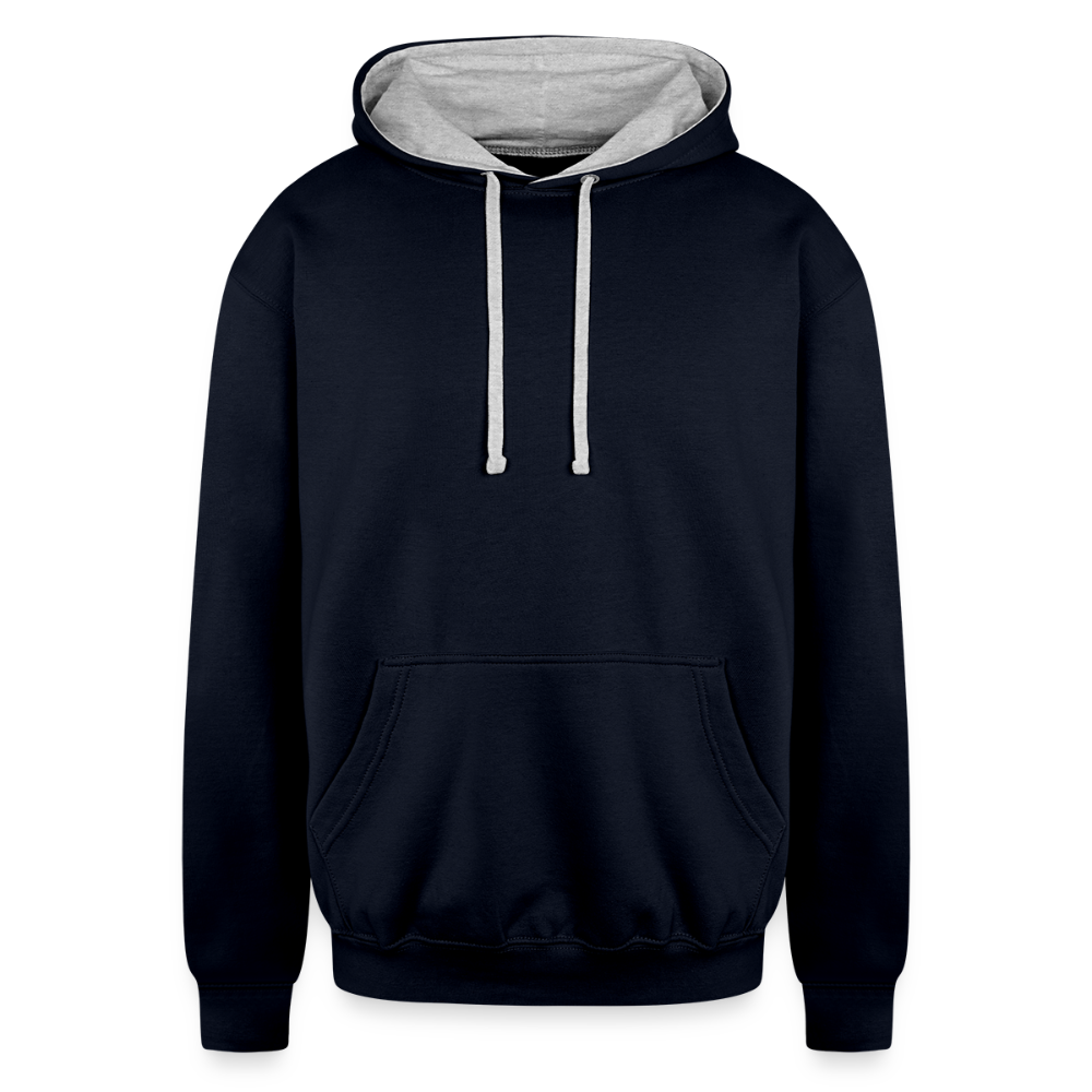 Contrast Hoodie - navy/heather gray