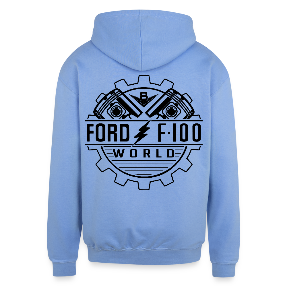 Contrast Hoodie - sky blue/white