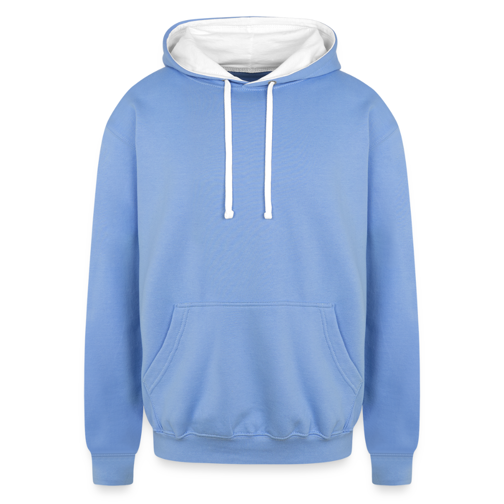 Contrast Hoodie - sky blue/white