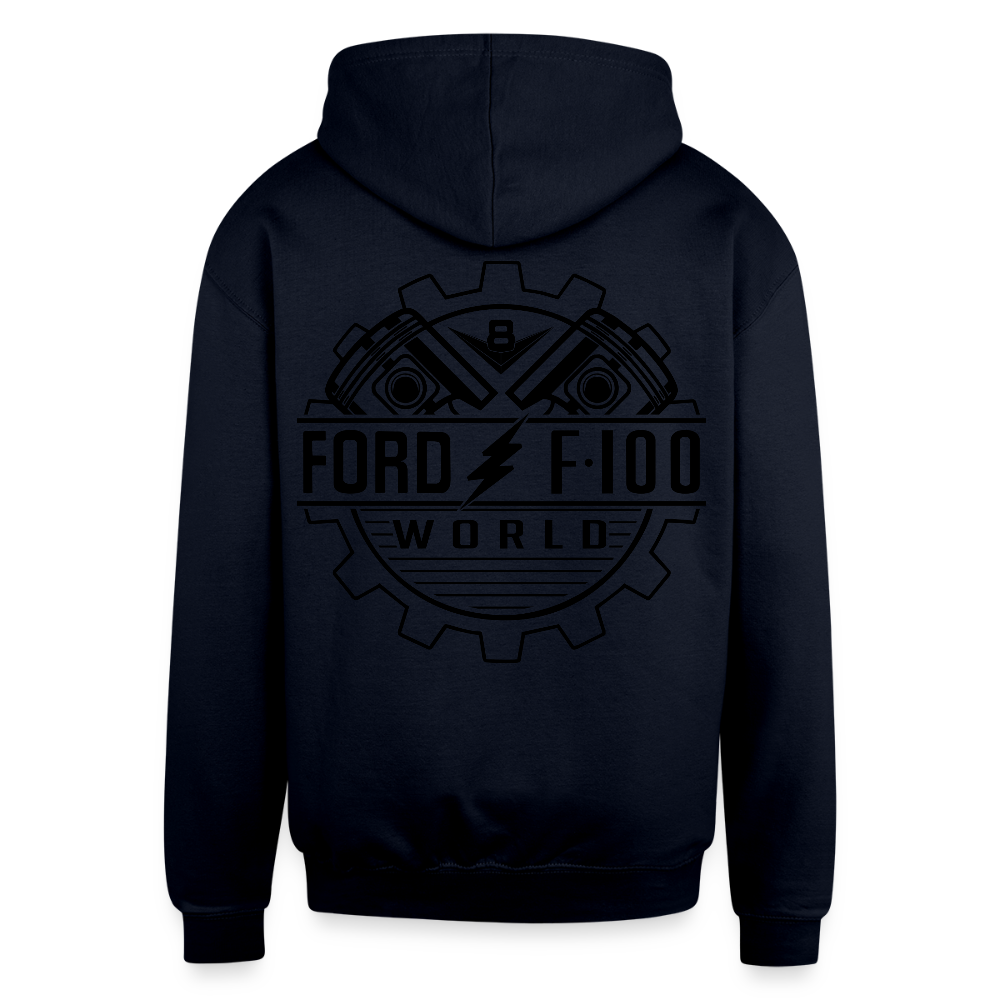 Contrast Hoodie - navy/heather gray