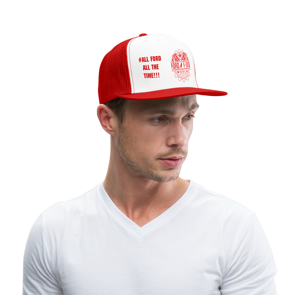 Trucker Cap - white/red