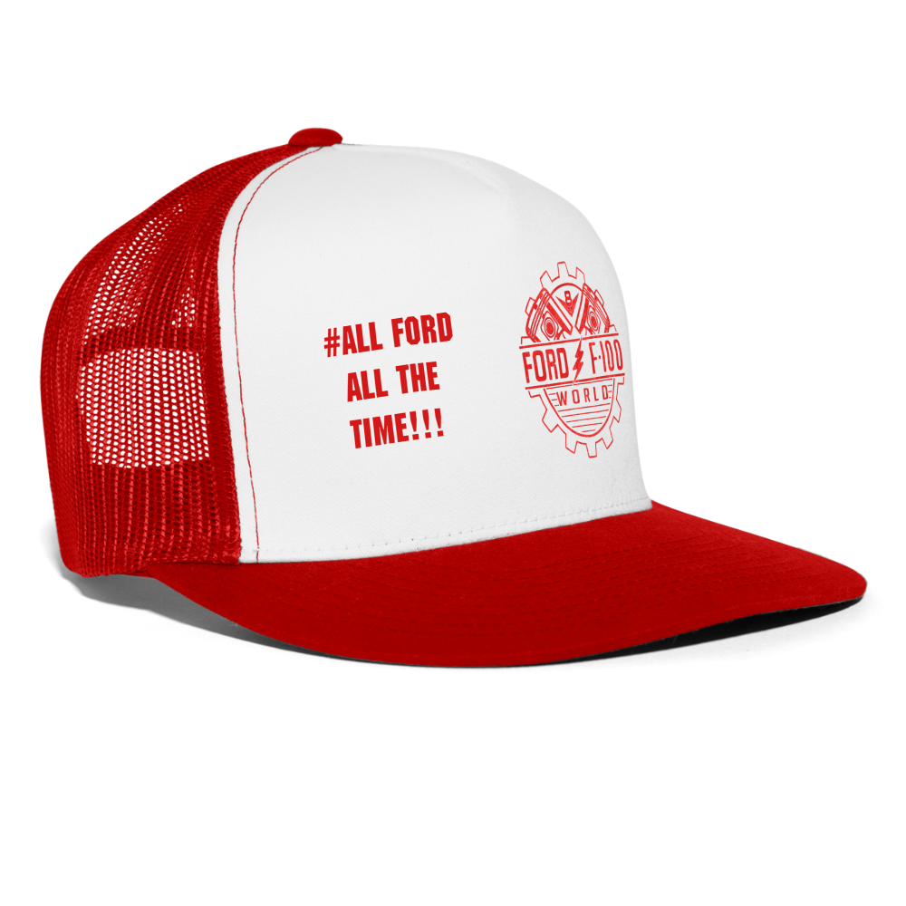 Trucker Cap - white/red