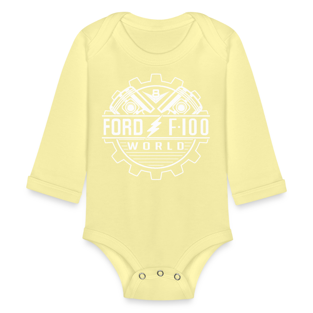 Organic Long Sleeve Baby Bodysuit - washed yellow