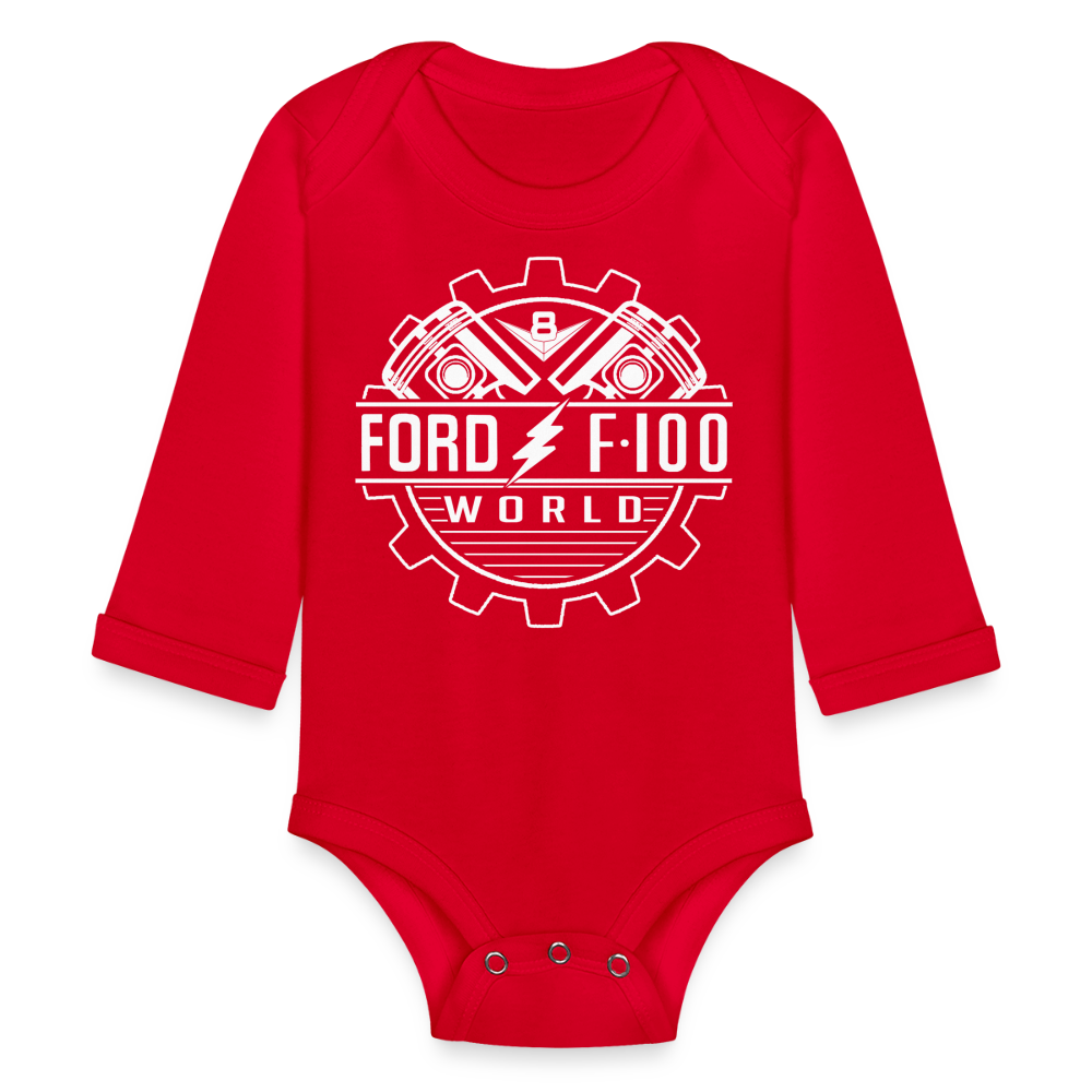 Organic Long Sleeve Baby Bodysuit - red