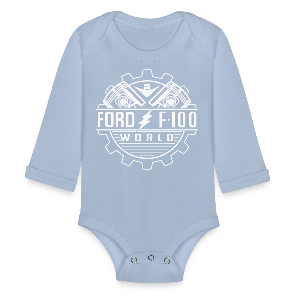 Organic Long Sleeve Baby Bodysuit - sky