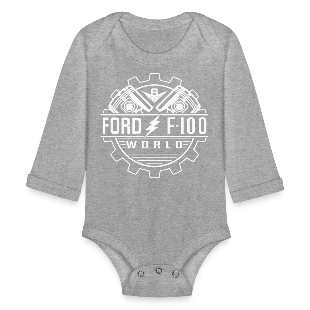 Organic Long Sleeve Baby Bodysuit - heather grey