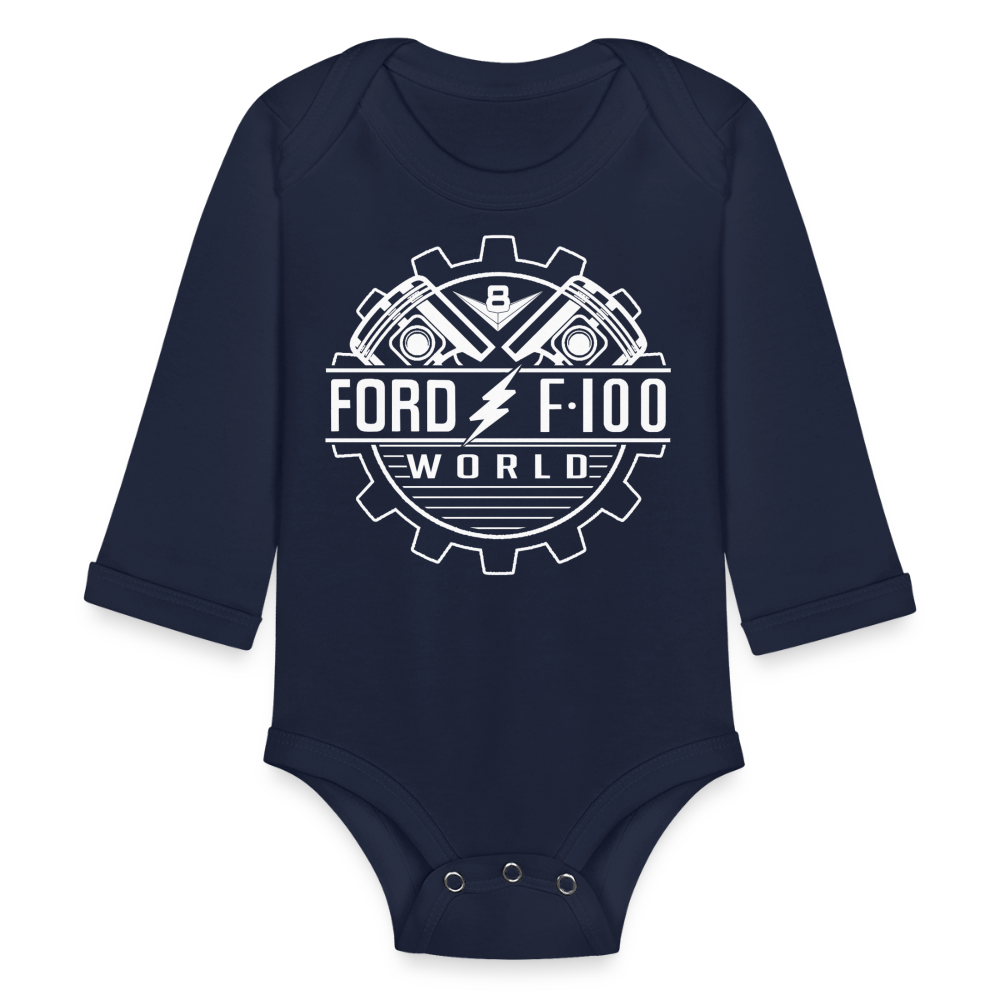 Organic Long Sleeve Baby Bodysuit - dark navy