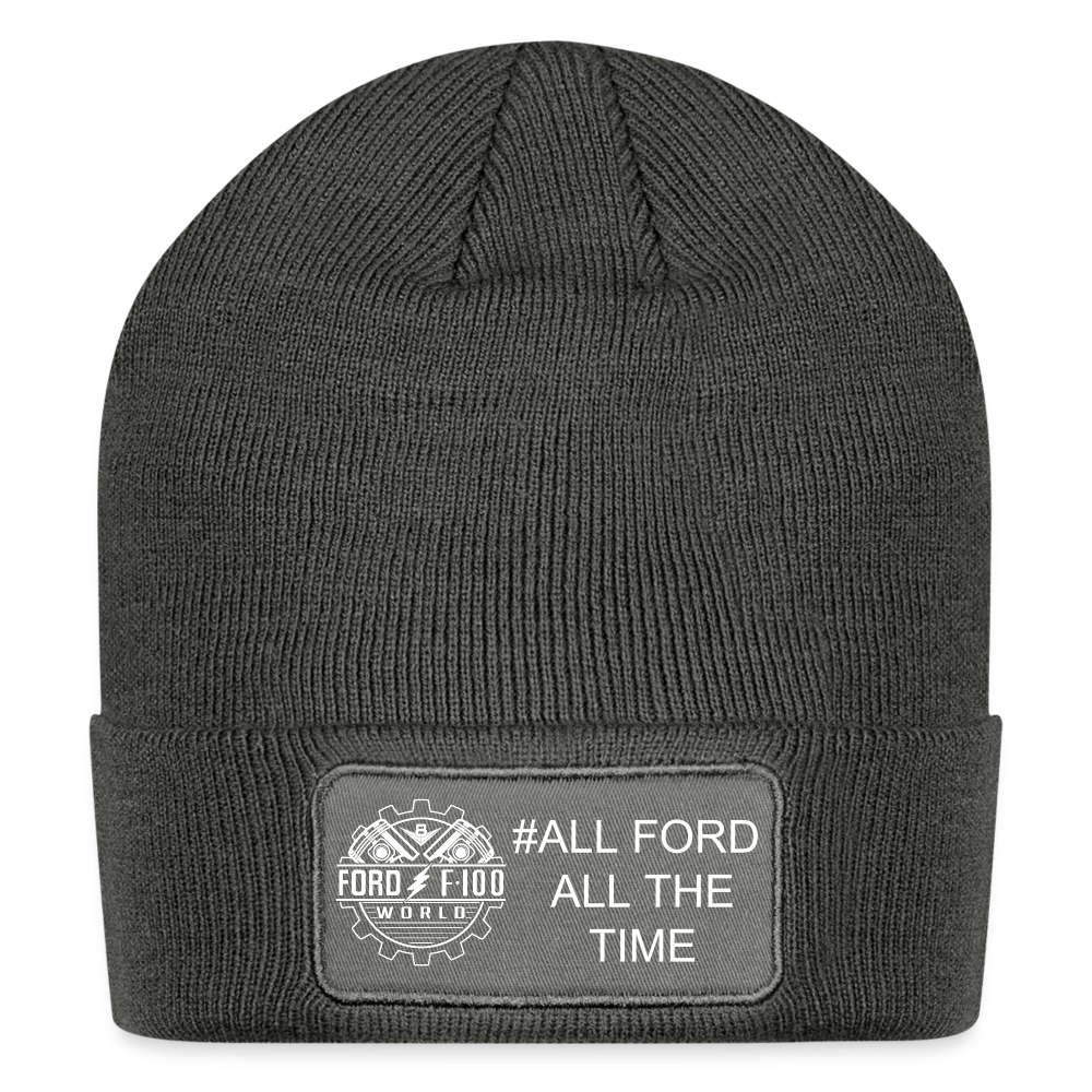 Patch Beanie - charcoal grey