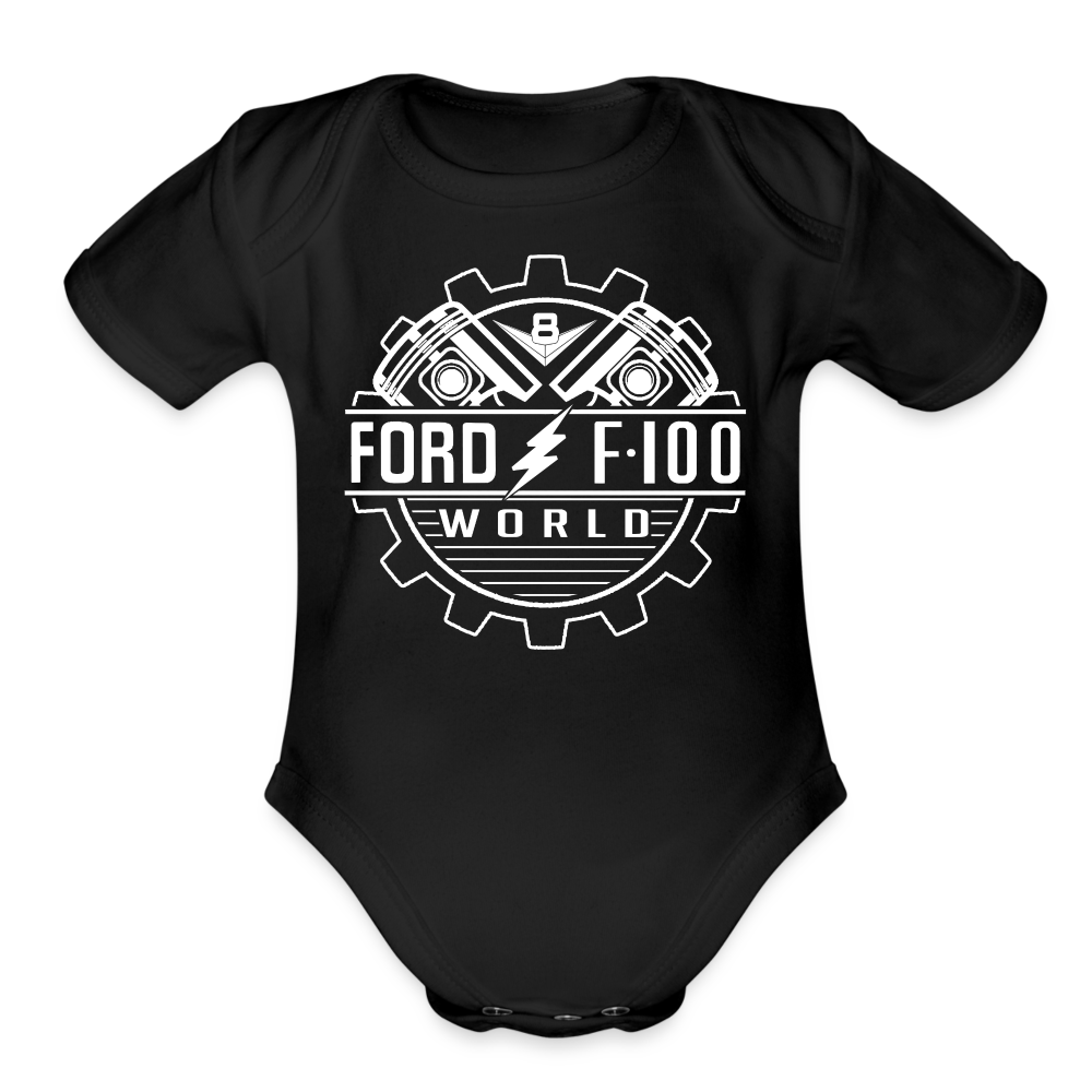 Organic Short Sleeve Baby Bodysuit - black