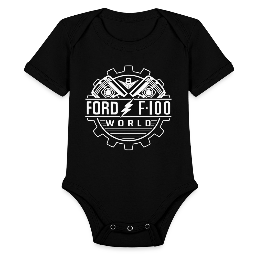 Organic Short Sleeve Baby Bodysuit - black